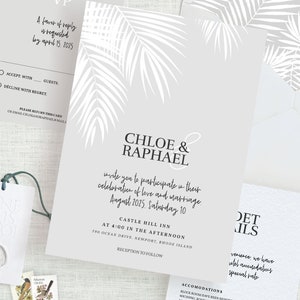 Tropical Wedding Invitation Template, Palm Tree Wedding Invitation, Beach Wedding Invitation, Modern Tropical, Hawaii, Template Download image 4