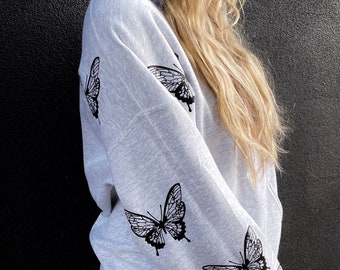 Pullover Sweatshirt Teely Shop Men’s Womans Butterfly Princess Birthday Gildan 