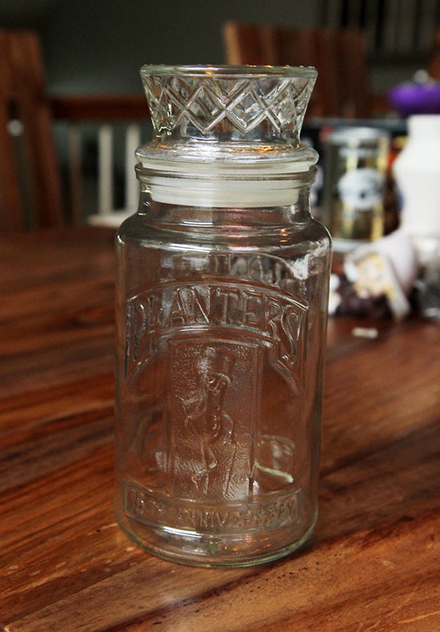 Mr peanut 75th anniversary glass jar - Etsy 日本