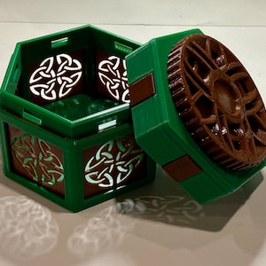 Twist Lock Trick Box - Art Deco top with open panel base