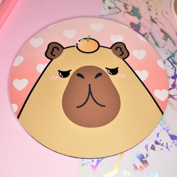 Charlie The Grumpy Capybara Mouse Mat, Kawaii Mouse Mat, Mouse Pad, Cute Mouse Mat, Kawaii Capybara Mouse Mat, Office Supplies, Home Decor