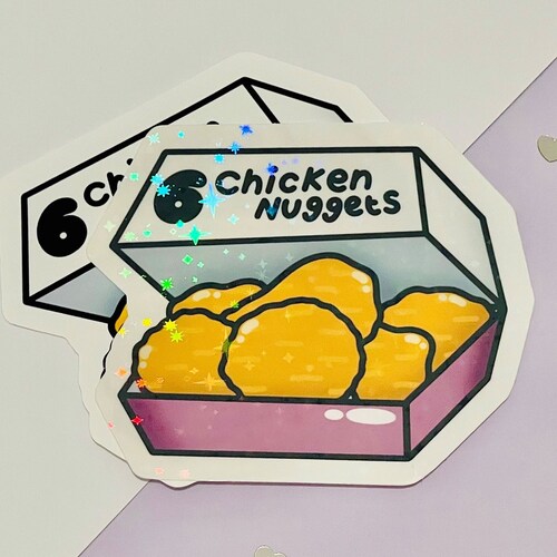 Chicken Nuggets Glossy or Holo Sticker Nuggets Waterproof Etsy
