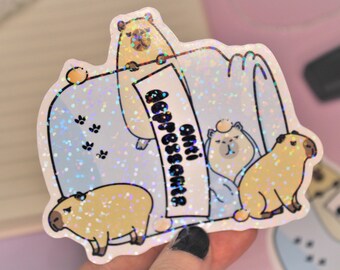 Anti Depressant Capybaras Sticker - Cute Capybara Stickers - Funny Mental Health Gift