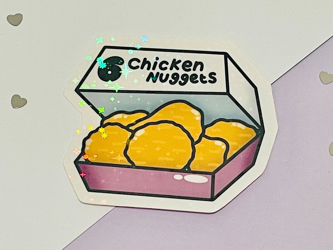 Chicken Nuggets Glossy or Holo Sticker Nuggets Waterproof Etsy