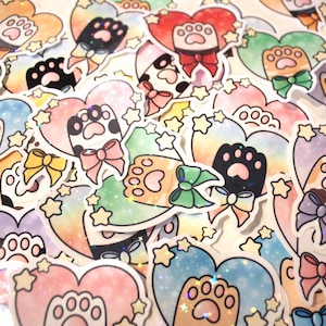 Stickers pattes de chat personnalisables - Plusieurs couleurs et styles de pattes disponibles - Choisissez le vôtre - Stickers chat mignon - Stickers pattes de chat kawaii