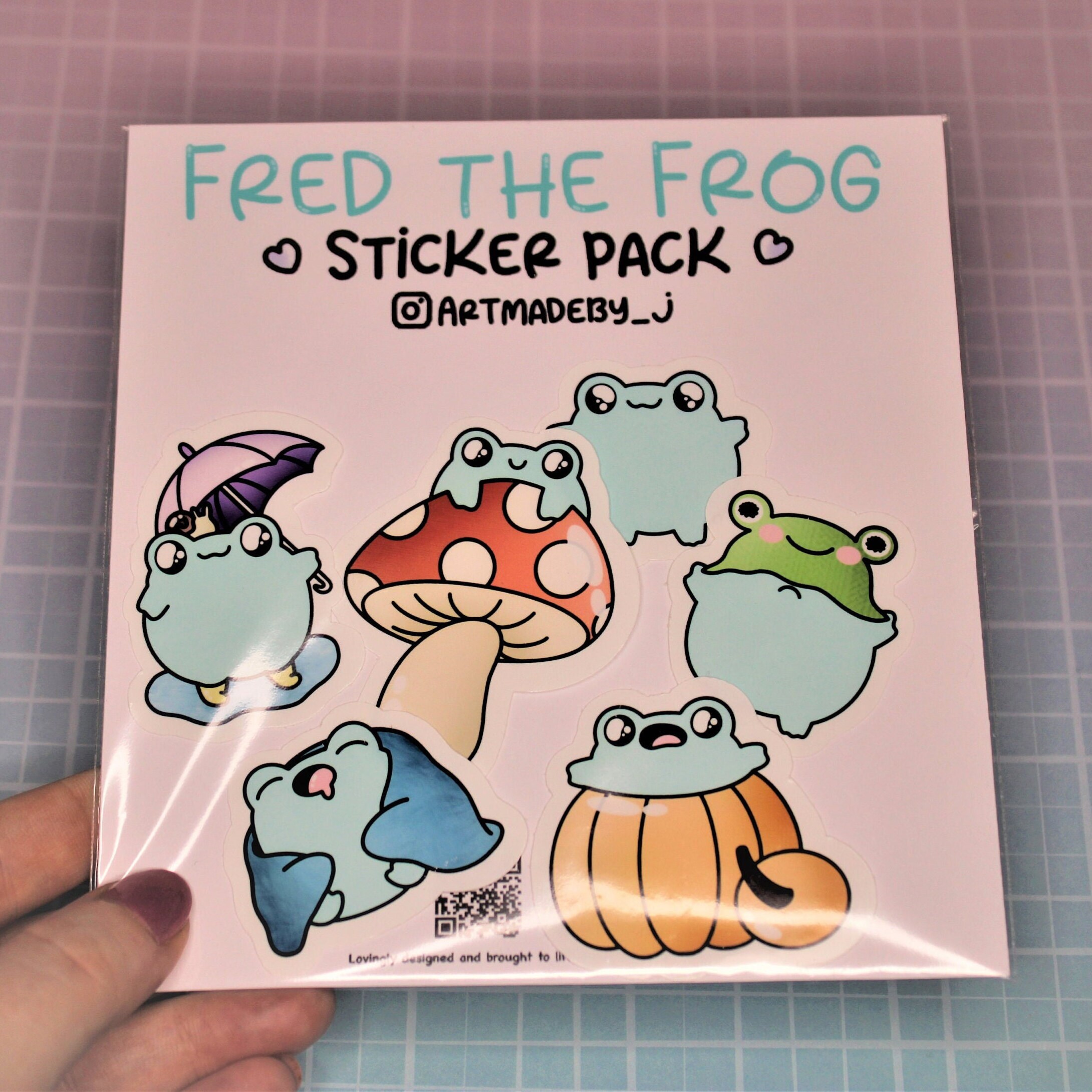 Kawaii Frog Sticker Pack - Set of 6 Stickers - Mushroom Frog - Cute ...