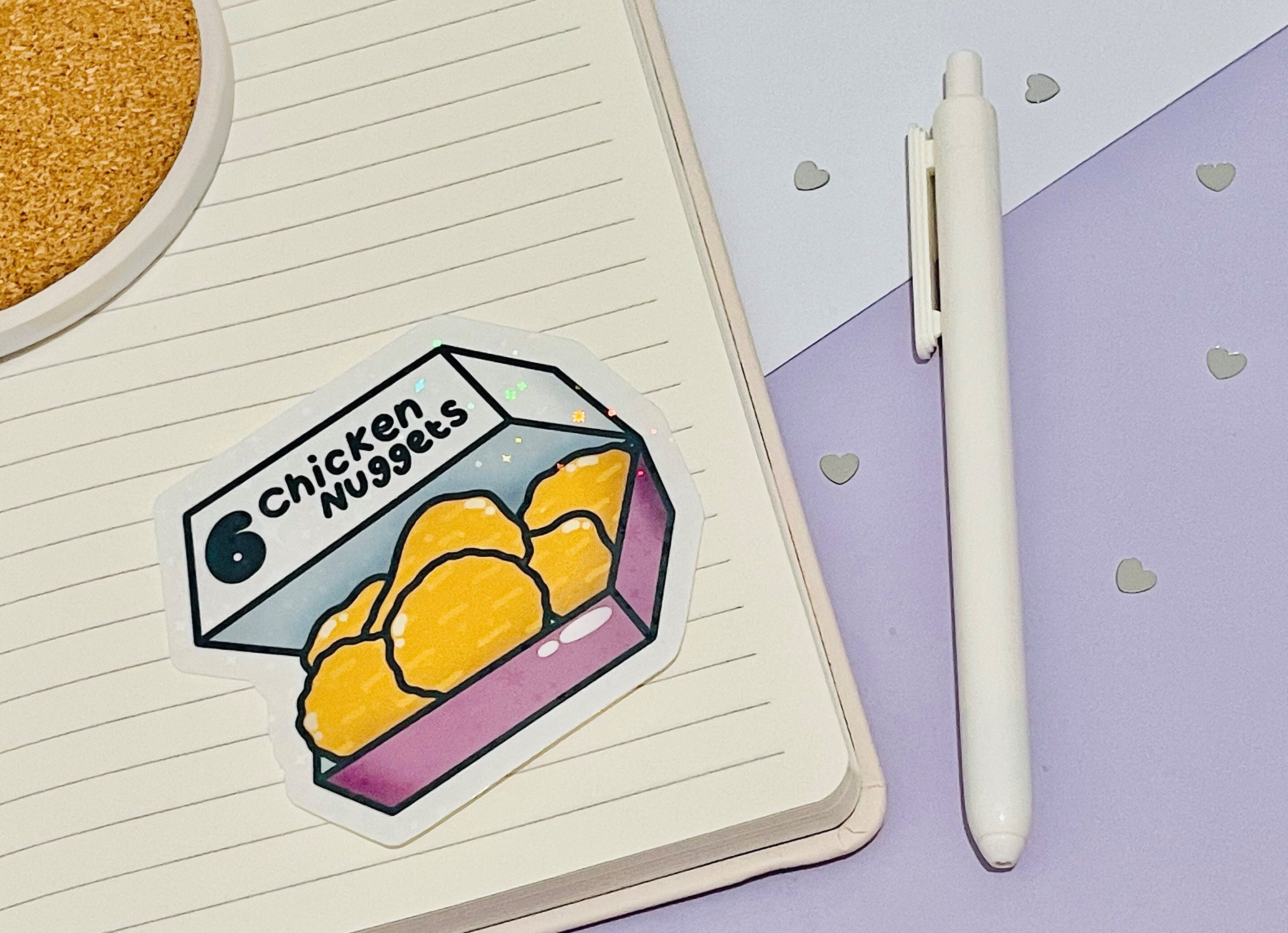 Chicken Nuggets Glossy or Holo Sticker Nuggets Waterproof Etsy