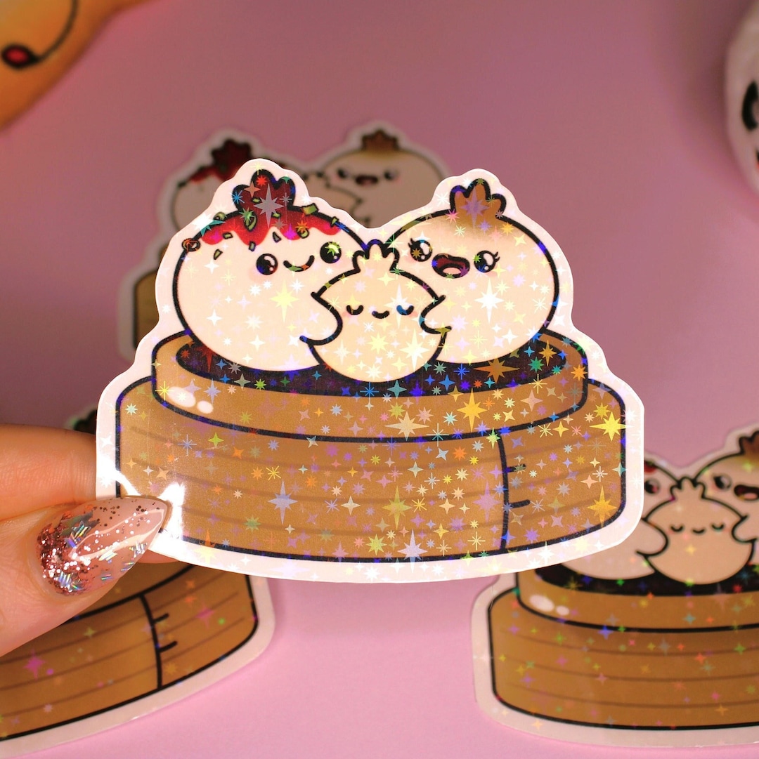 Cute Dumpling Family Sticker - Dim Sum Dumplings - Kawaii Decals for ...