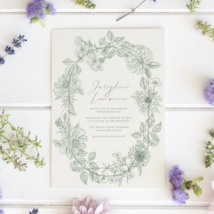 Beautiful Cottagecore Wedding Invitation (Customizable Template)