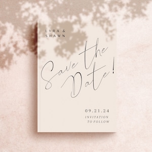 Minimalist Script Save The Date (Customizable Template)