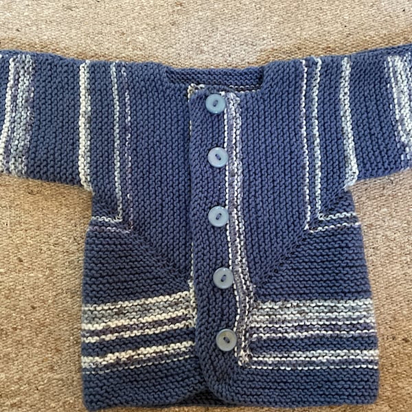 Unique hand knitted baby 'surprise'  jacket up to 1 year
