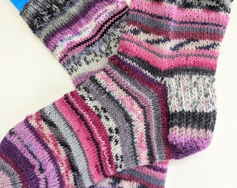 hand knitted crazy socks