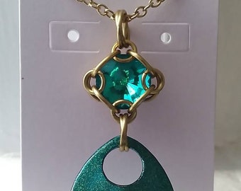 Hand Painted Rivoli Scale Pendant