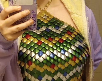 Kerst Scalemail haltertop