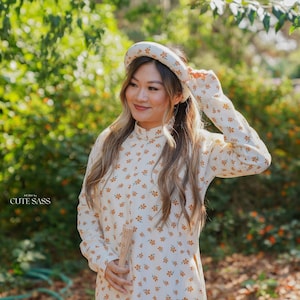 Áo Ngũ Thân Tay Chẽn Set - Yellow Daisy | Ao Ngu Than Tay Chen | Ao Dai Truyen Thong | Pre-made Vietnamese Viet Phuc