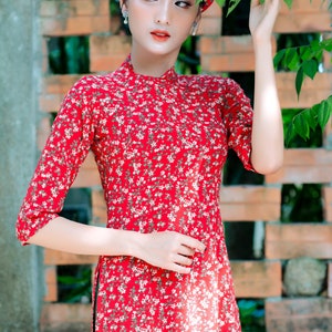 Red Phoenix Mother Daughter Matching Vietnamese Ao Dai main image 0