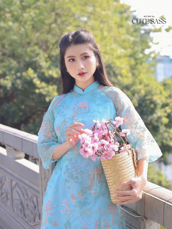 ベトナムアオザイ(Áo dài Việt Nam)No 176 Monk Minh Tue Inspried Ao Dai | Printed Traditional