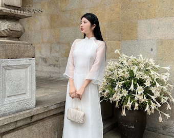 ベトナムアオザイ/Áo dài Việt Nam/No36 Vietnamese Traditional Ao Dai, 3D Floral Print, Japanese