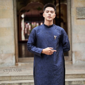 Men Red/gold Gam Ao Dai Top 34-35B| Pre-made Traditional