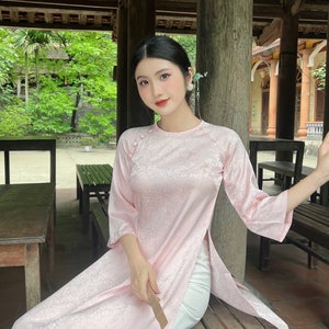 Light Pink Gam Ao Dai Top Only, NO PANTS 4E,35B