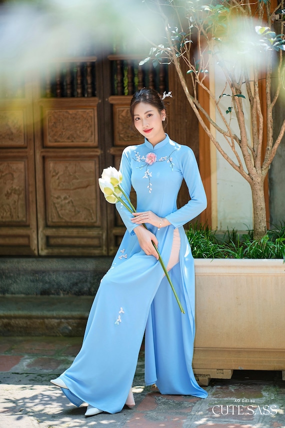 blue vietnamese dress Brown Polka Dot Wrap Frill Dress  AX Paris