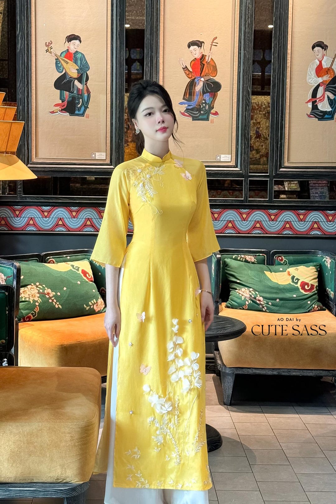 Yen Oanh - Yellow 3D Linh Lan Ao Butterflies Dai Set 25c|pre-made ...