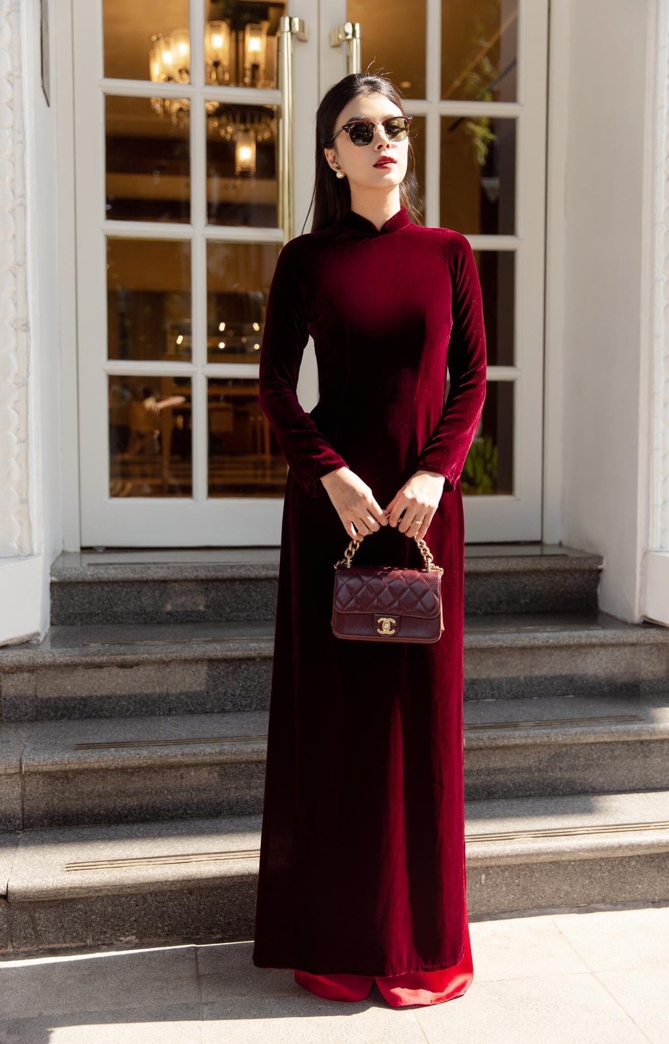 Champagne Red Dress Etsy