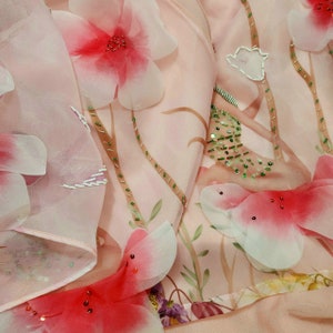 Pink Puffy Sleeve 3D Flower Ao Dai Set Pre-made Modernized - Etsy