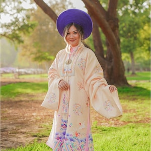 Áo Nhật Bình Yellow - Nhat Binh Outer Top 37D | Ao Dai Truyen Thong | Pre-made Vietnamese Viet Phuc | M1