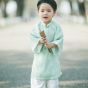 Boy Áo Tấc - Blue, Yellow, Green | Boy Ao Tac | Áo Ngũ Thân Tay Thụng | Ao Dai Truyen Thong | Pre-made Vietnamese Viet Phuc| I