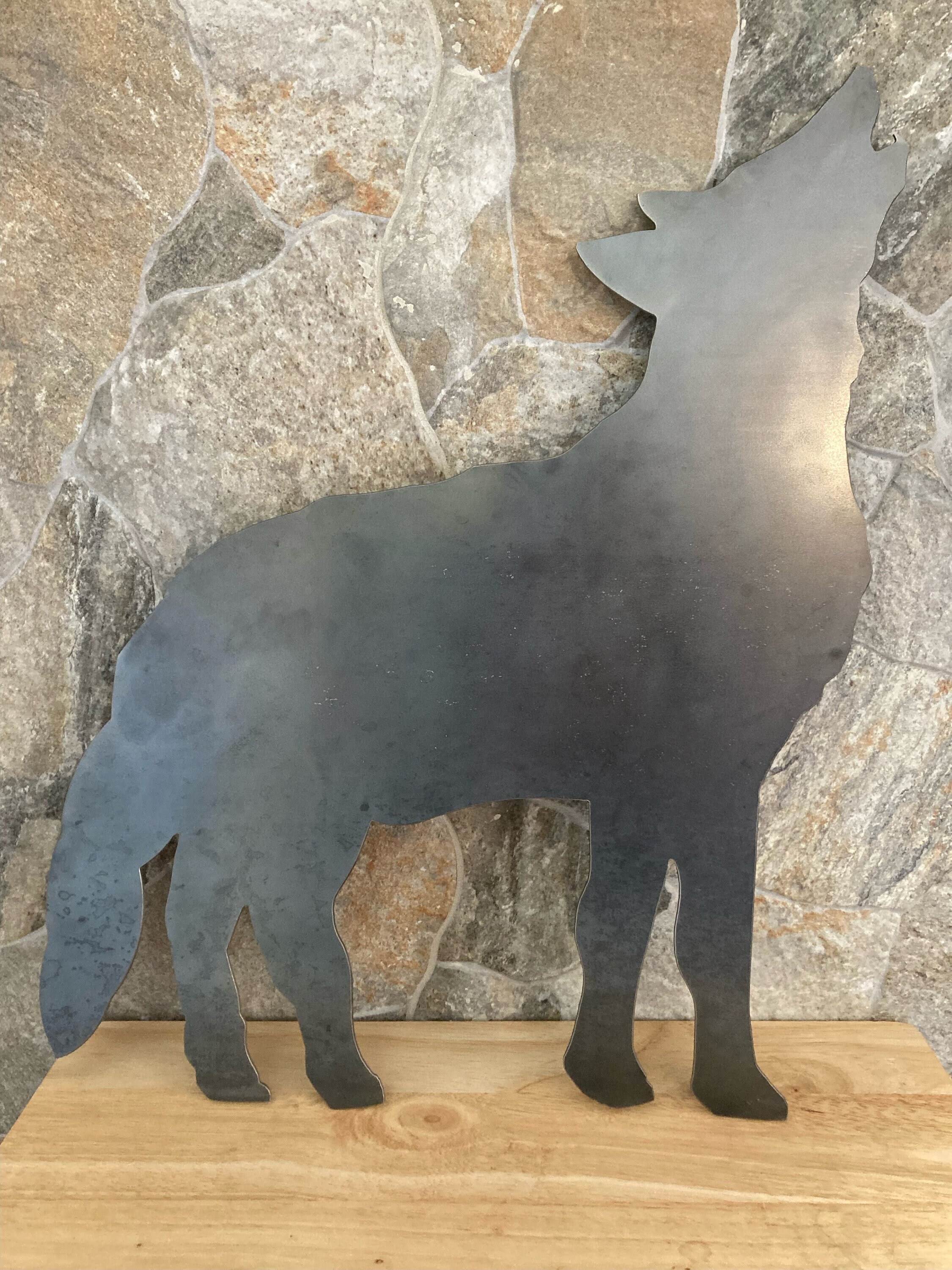 Howling Wolf Metal Art Etsy