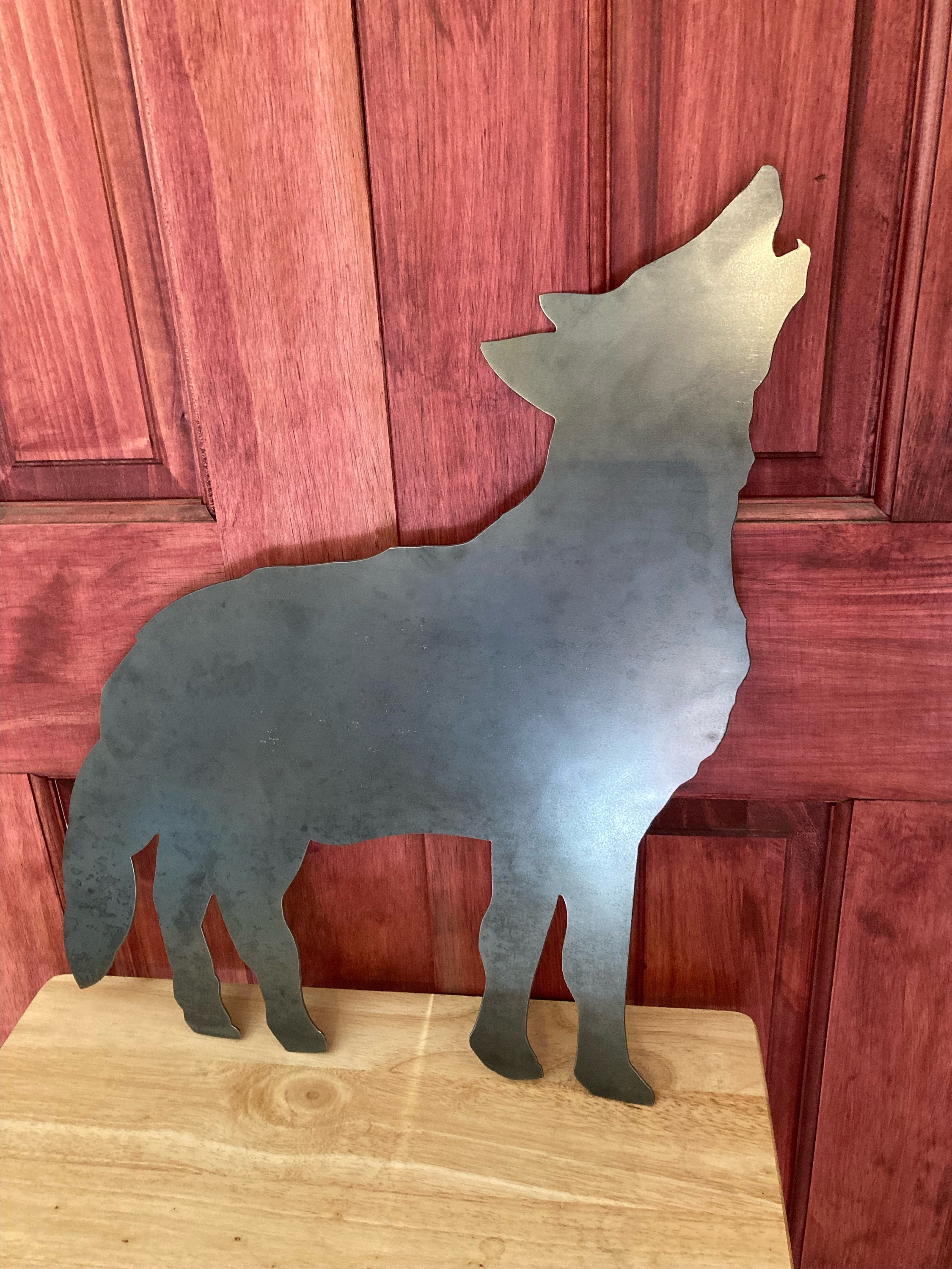 Howling Wolf Metal Art Etsy