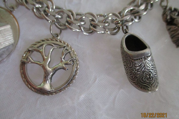 Charm Bracelet, Vintage Sterling Silver Charm Bra… - image 4