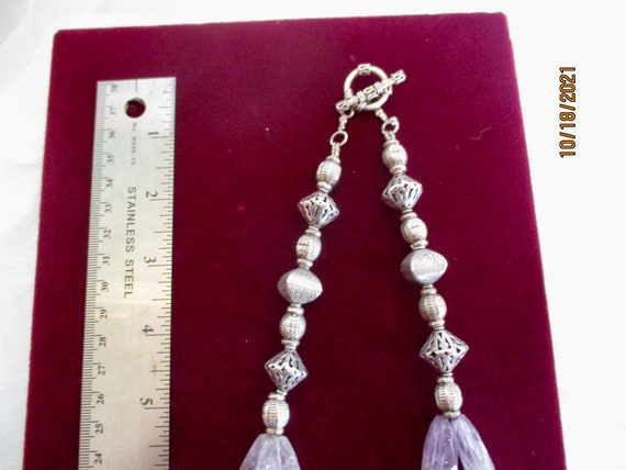 Amethyst Necklace, Amethyst Vintage Necklace, Dou… - image 8