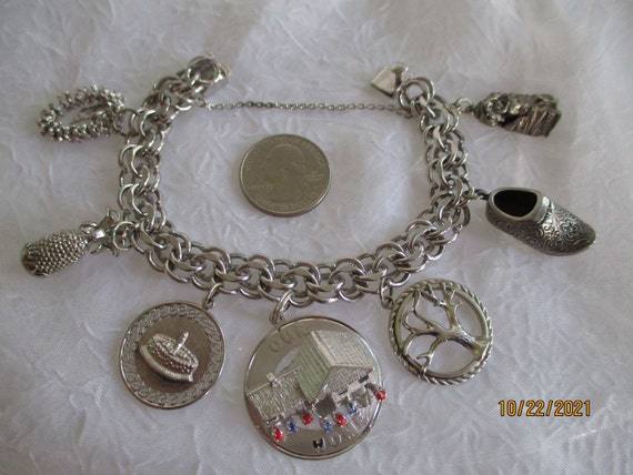 Charm Bracelet, Vintage Sterling Silver Charm Bra… - image 9