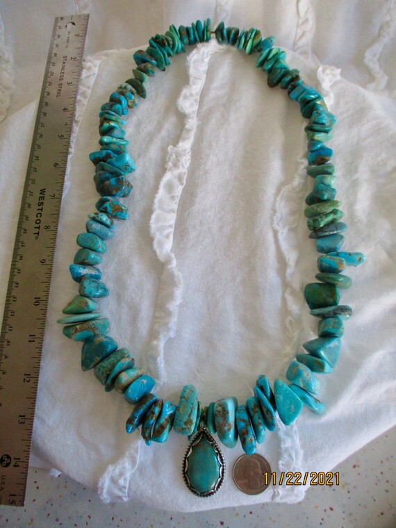 Turquoise Necklace, Turquoise Pendant Necklace, V… - image 10