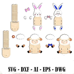 Easter 2024- Easter Bunny Egg Holder Svg, Pen Holder Svg