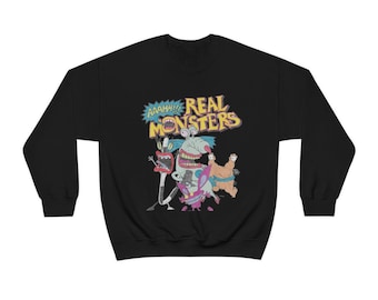 Sweat-shirt d'Halloween de vrais monstres, sweat-shirt d'Halloween effrayant, sweat-shirt d'halloween vintage, chemises d'Halloween pour femme, enfant des années 90