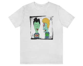 Chemise zombie Beavis and Butthead, chemise vintage, chemise halloween unisexe, chemise halloween grunge, chemise halloween graphique, chemise zombie