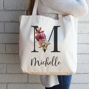 Personalized Canvas Tote Bag, Bachelorette Bridesmaid gifts for her,Maid of Honor Wedding gifts,Birthday Gift for Mom,Birthday Gifts, 57-TB