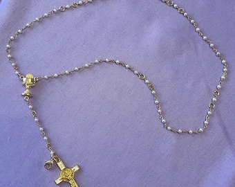 Perlen Rosenkranz mit Clip Funktion - zum Wickeln und für mehr Komfort - Eucharistie in blau und gold oder Barmherzigkeit in blau/rot und silber