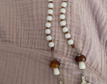 Hildegard inspiriert Pilz Rosenkranz Schlüsselanhänger - wire wrapping