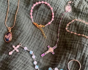 Mystery bundle - get a surprise combination of jewelry and pieces at a discount - necklaces, bracelets, keyrings, clip rosaries