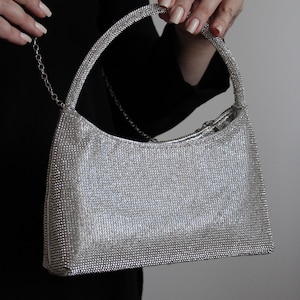Women&#39;s Rhinestone Evening Bag – Beaded Sparkly Hand & Shoulder Clutch for Weddings and Parties