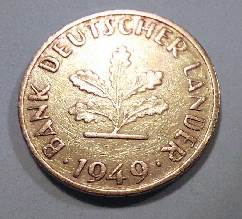 10 Pfennig 1949 J Bank Deutscher Länder Wert 10 Pfennig Münze von 1949 J, Bank Deutscher Länder, selten - Etsy.de