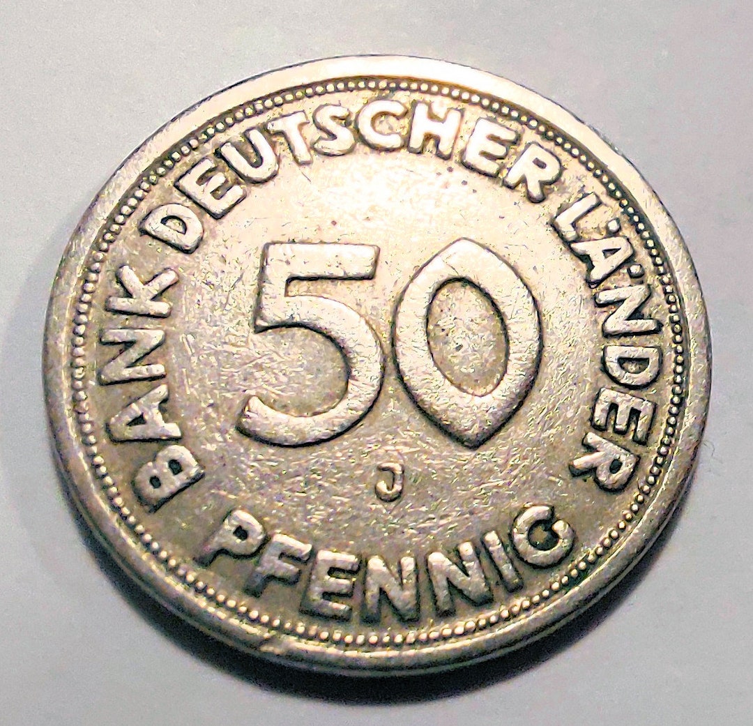 50 Pfennig Bank Deutscher Länder 1949 J Verkaufen 50 Pfennig 1949 Minting J Bank of Germany Rare - Etsy UK