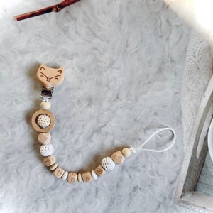 Personalized fox pacifier clip, personalized pacifier clip