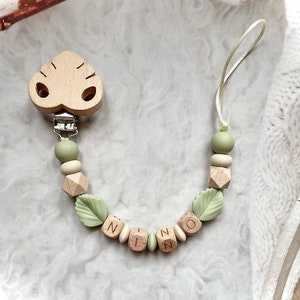 Personalized monstera pacifier clip