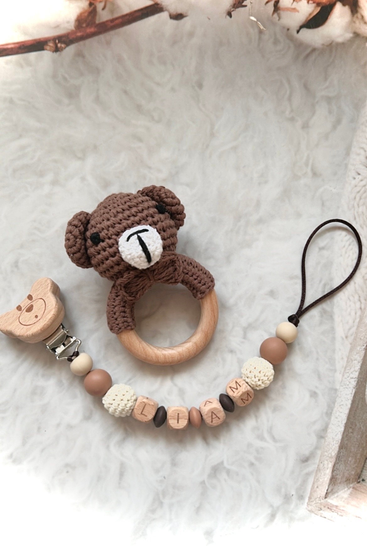 Tutu Pacifier Personalized Teddy Bear Tutu Clip, Personalized Pacifier Clip or Set - Etsy