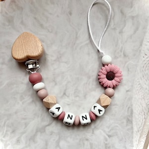 Personalized flower pacifier clip, personalized gift